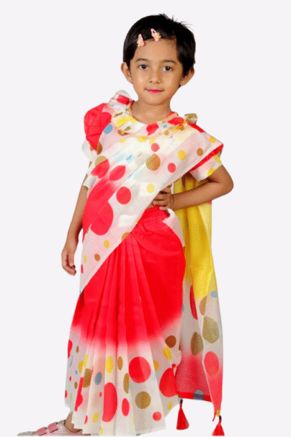 Chanderi Silk Multi Colour Baby Ready Saree