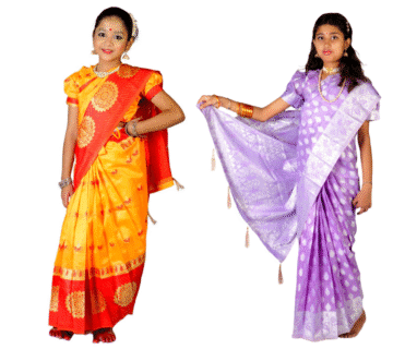 Chanderi Silk Saree for Baby Girls