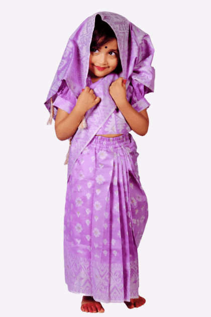 Light Purple Jamdani Baby Ready Saree