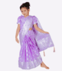 Light Purple Katan Kids Ready Saree