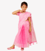 Pink Jamdani Print Cotton Baby Ready Saree