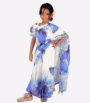 Blue Butterfly Chanderi Silk Baby Ready Saree