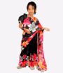 Black Kath Golap Chanderi Silk Baby Ready Saree