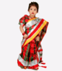 Half Silk Bornomala Check Baby Ready Saree