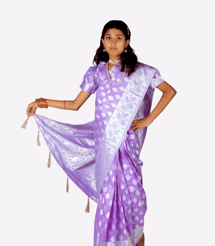 Light Purple Bota Katan Baby Ready Saree