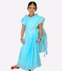 Baby Blue Jamdani Print Ready Saree