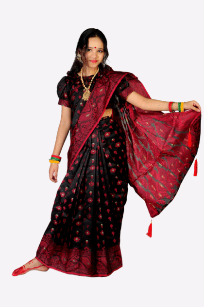 Multicolour Jamdani Nakful Baby Ready Saree