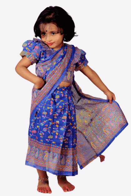 Chunri Print Cotton Baby Ready Saree