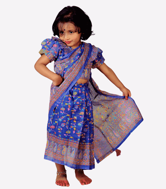 Chunri Print Cotton Baby Ready Saree