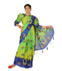 Green Butterfly Chandri Silk Baby Ready Saree