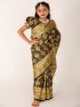 Black Banarashi Katan Kids Ready Saree