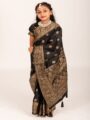 Elegant Black Japani Silk Kids Ready Saree