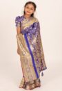 Purple Pankha Banarashi Kids Ready Saree