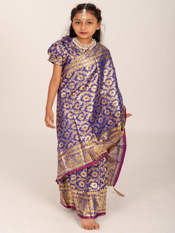 Luxury Lota Banarashi Katan Kids Ready Saree for Eid & Weddings – Elegant Wedding Wear