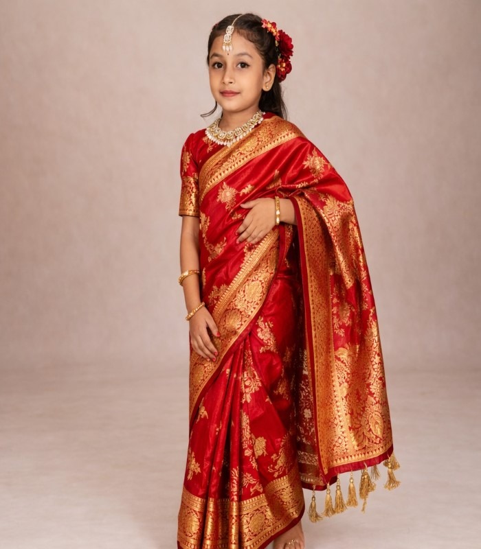 Luxury Silk Baby Ready Saree for Weddings