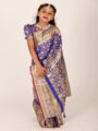 Blue Banarashi Katan Kids Readymade Saree