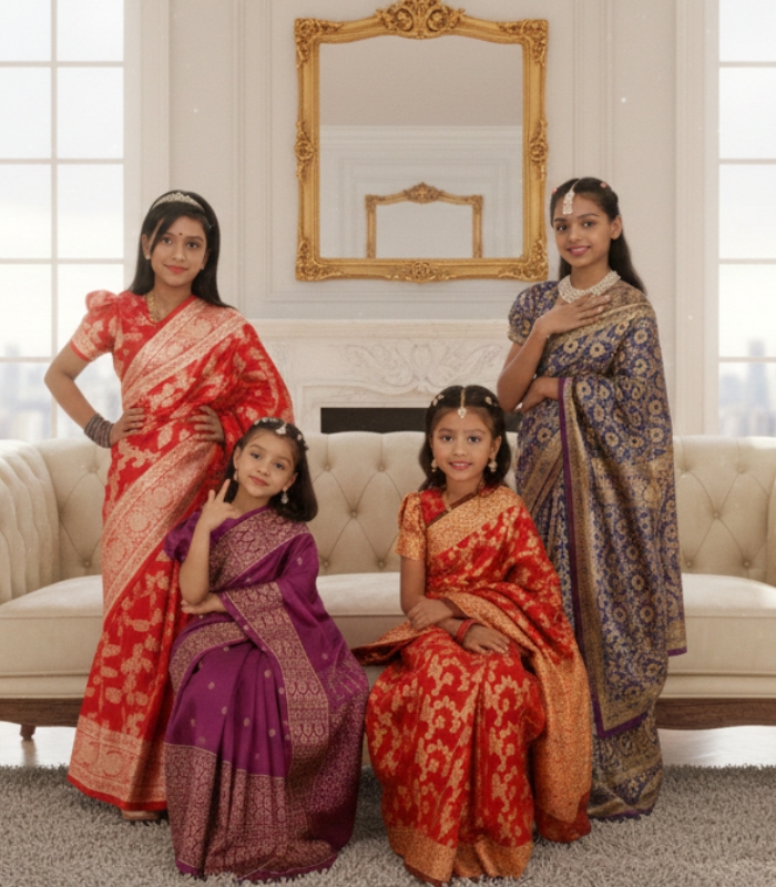 শিশুদের রেডি শাড়ি, Kids Ready Saree