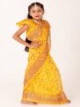 Bright Yellow Chunri Cotton Kids Ready Saree for Eid & Daily Wear – Lightweight Fresh Style