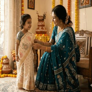 Jamdani Baby Ready Saree Guide for Festivals