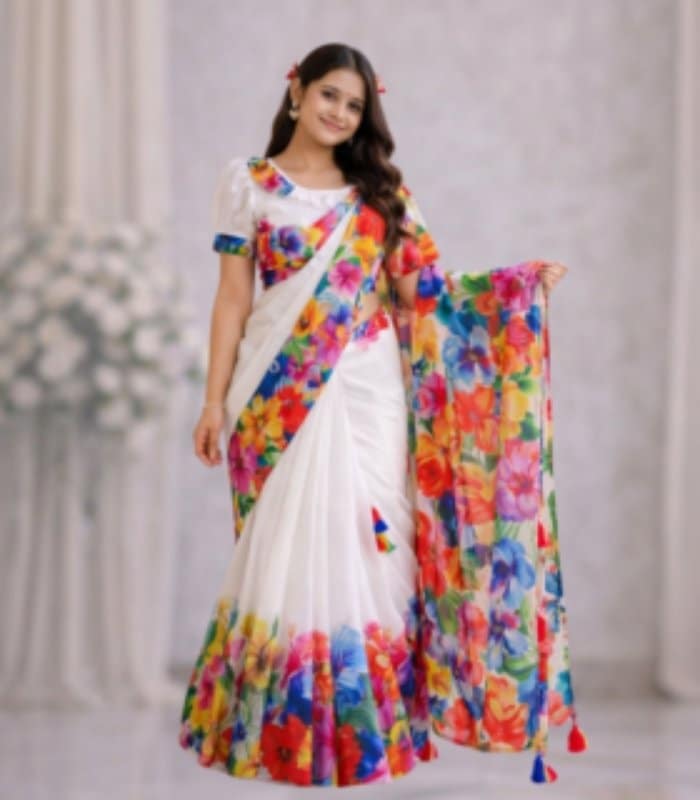 Pohela Boishakh Premium Chandi Silk Digital Print Saree