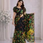 Trendy Chandi Silk Saree – Kathgolap & Floral Design Series