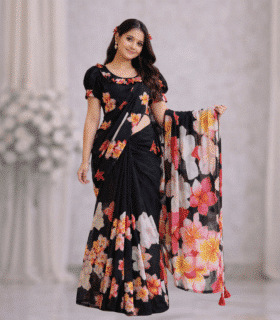 Chandi Silk Saree – Floral Digital Print Collection